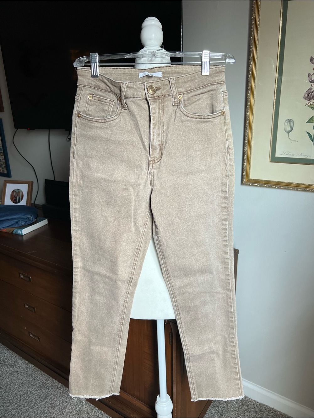 STS Blue High-Rise Straight Jeans in Light Brown